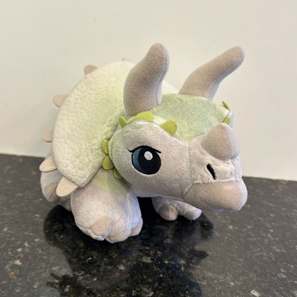 LARGE PLUSH TRICERATOPS NICOTOY JURASSIC PARK GREEN DINOSAUR 12”